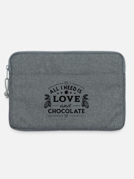 all i need is love and chocolate - Laptoptasche 13" - Grau meliert