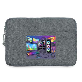 Farbenfrohes RGB-Gaming-Setup - Laptoptasche 13" - Grau meliert - Vorne