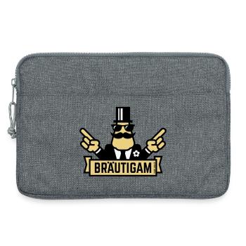 Bräutigam Handzeichen (Polterabend / JGA / 3C) - Laptoptasche 13" - Grau meliert - Vorne