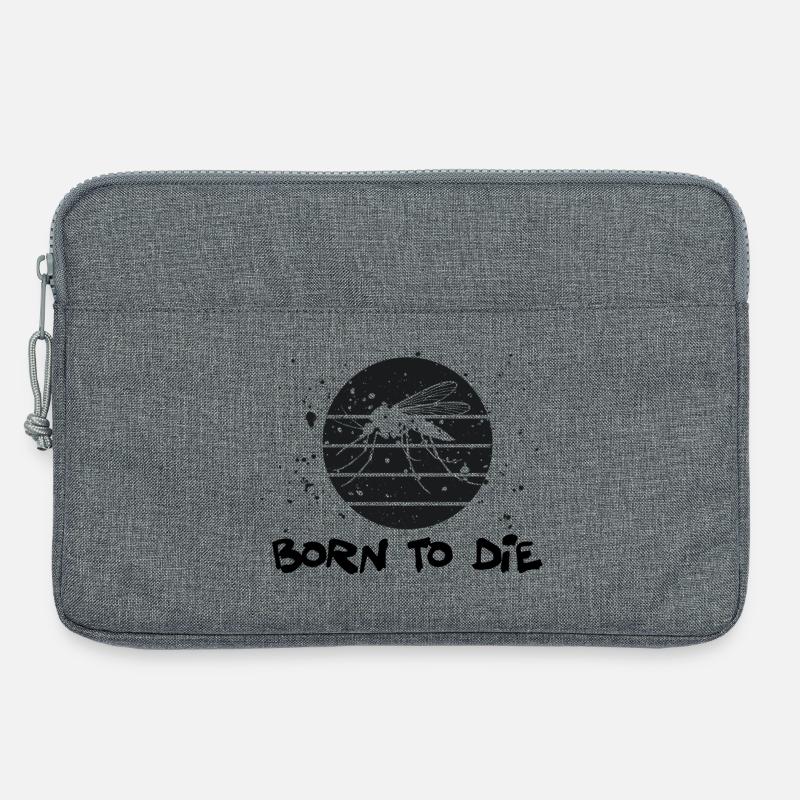 "Born to Die" – Retro-sarkastisches Design - Laptoptasche 13" - Grau meliert