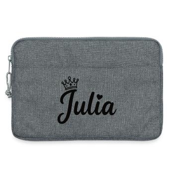 Juliet Name Crown Heart Calligraphy Personalized - Laptop bag 13" - heather grey - Front