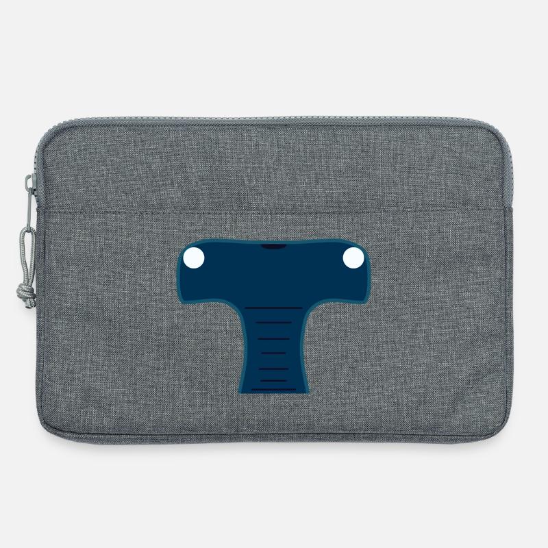Mitternachtsblauer stilisierter Hammerhai-Kopf - Laptoptasche 13" - Grau meliert