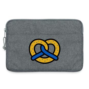 Brezel Rautenmuster Bayern Volksfest München - Laptoptasche 13" - Grau meliert - Vorne