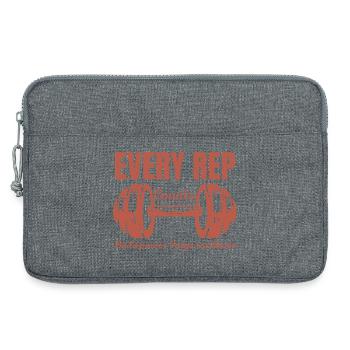 Every Rep Counts Barbell Fitness Gym Motivation - Laptop bag 13" - heather grey - Front