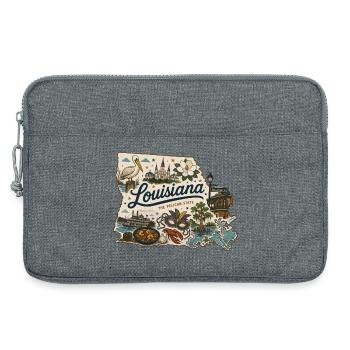 Louisiana Pelican State Vintage Reiseaufkleber - Laptoptasche 13" - Grau meliert - Vorne