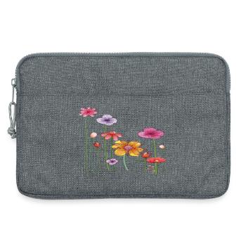 Fleurs sauvages colorées - Sacoche pour ordinateur portable 13 pouces - gris chiné - Devant