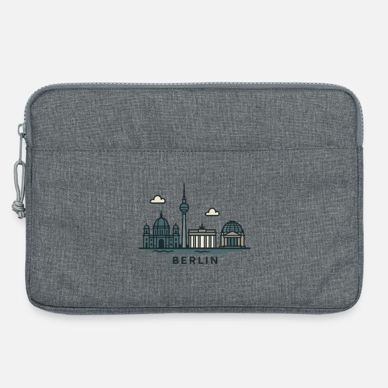 Berliner Skyline  - Laptoptasche 13" - Grau meliert
