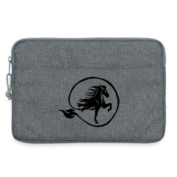 Edles Islandpferd Flamme Pferdesport Reiterin - Laptoptasche 13" - Grau meliert - Vorne