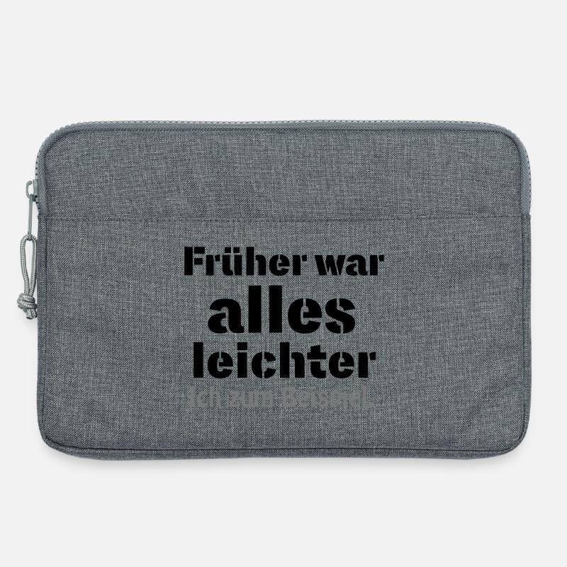 Früher war alles leichter - Laptoptasche 13" - Grau meliert