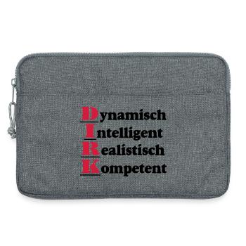 Dirk,Vorname,Namensschild,Name,Fun Shirt (25) - Laptoptasche 13" - Grau meliert - Vorne