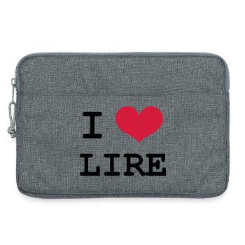 I Love Lire - Sacoche pour ordinateur portable 13 pouces - gris chiné - Devant