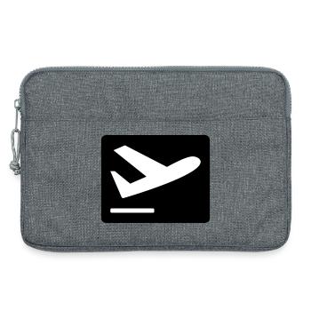 Avion qui décolle - Sacoche pour ordinateur portable 13 pouces - gris chiné - Devant