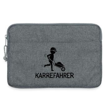 Bauarbeiter mit Schubkarre – KARREFAHRER - Laptoptasche 13" - Grau meliert - Vorne