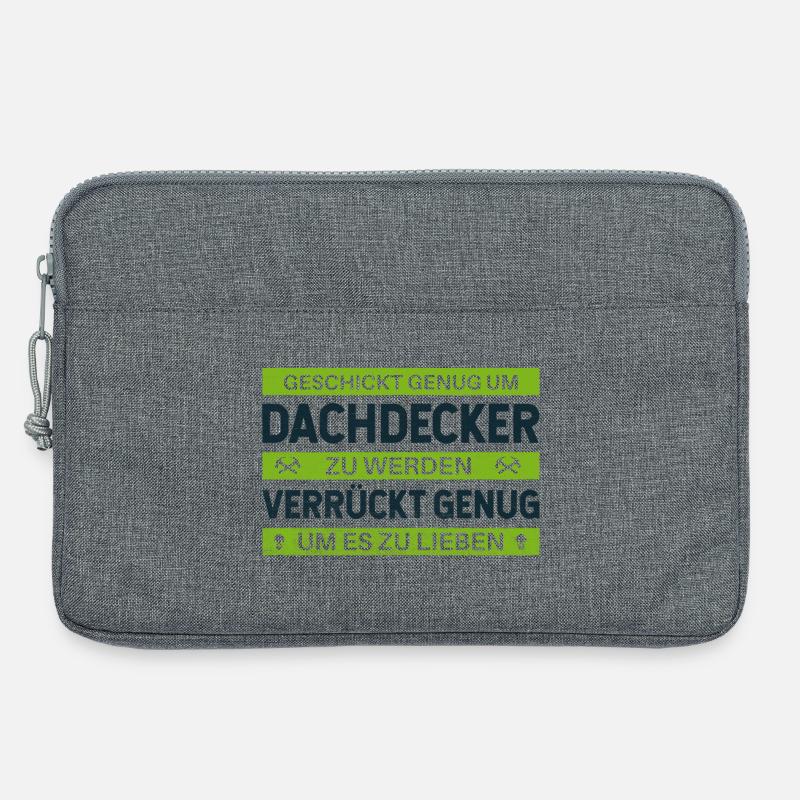 Geschickt & Verrückt – Dachdecker Statement Design - Laptoptasche 13" - Grau meliert