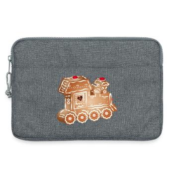 locomotive en pain d’épice décorée pour Noël - Sacoche pour ordinateur portable 13 pouces - gris chiné - Devant