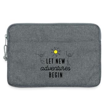 Abenteuer beziehungsweise Neuanfang - Laptoptasche 13" - Grau meliert - Vorne