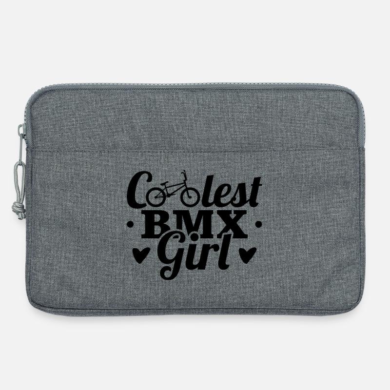 Coolstes BMX Mädchen - Laptoptasche 13" - Grau meliert