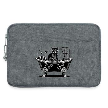 Raton laveur mignon dans la baignoire - Sacoche pour ordinateur portable 13 pouces - gris chiné - Devant