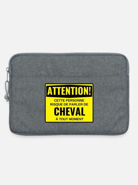 Diese Person spricht jederzeit über Pferd - Laptoptasche 13" - Grau meliert