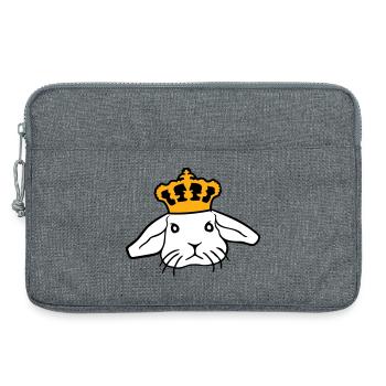 Couronne de lapin royal Roi Reine Prince Princesse - Sacoche pour ordinateur portable 13 pouces - gris chiné - Devant