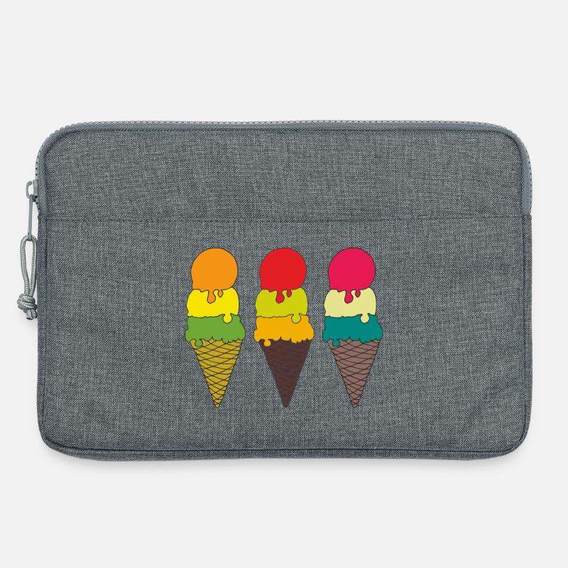 Bunte Eistüten Illustration - Laptoptasche 13" - Grau meliert
