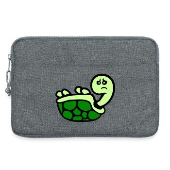 Turtle tipped over on its back lying sad - Laptop bag 13" - heather grey - Front