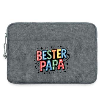 Bester Papa Neon Farbiges Design - Laptoptasche 13" - Grau meliert - Vorne