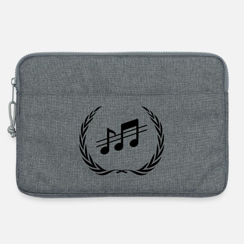 Music Notes Wreath - Laptop bag 13" - heather grey