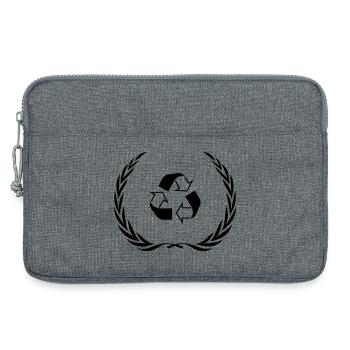 Recycling Symbol Kranz - Laptoptasche 13" - Grau meliert - Vorne