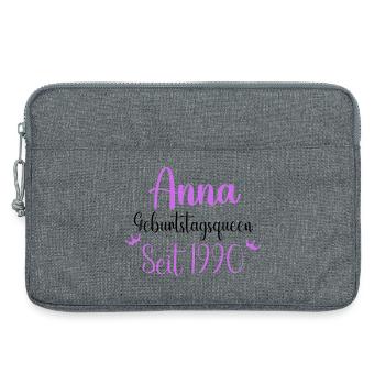 Anna Geburtstagsqueen Seit 1990 Geschenk Design - Laptoptasche 13" - Grau meliert - Vorne