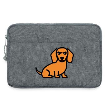 Dackel Hund Braun Comic - Laptoptasche 13" - Grau meliert - Vorne