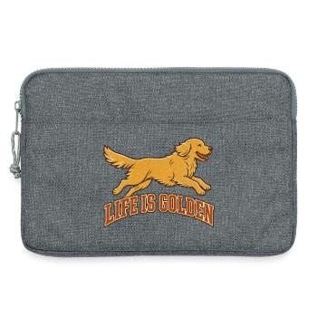Life is golden with Golden Retriever - Laptop bag 13" - heather grey - Front