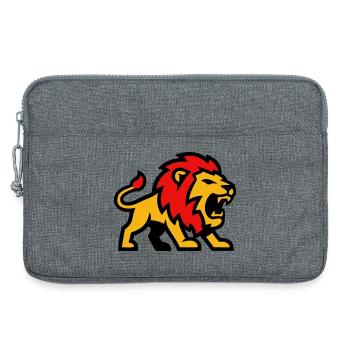 Logo de la mascotte du Lion - Sacoche pour ordinateur portable 13 pouces - gris chiné - Devant