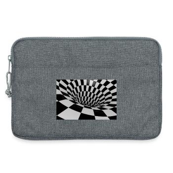 Black and White Tile Tunnel - Laptop bag 13" - heather grey - Front