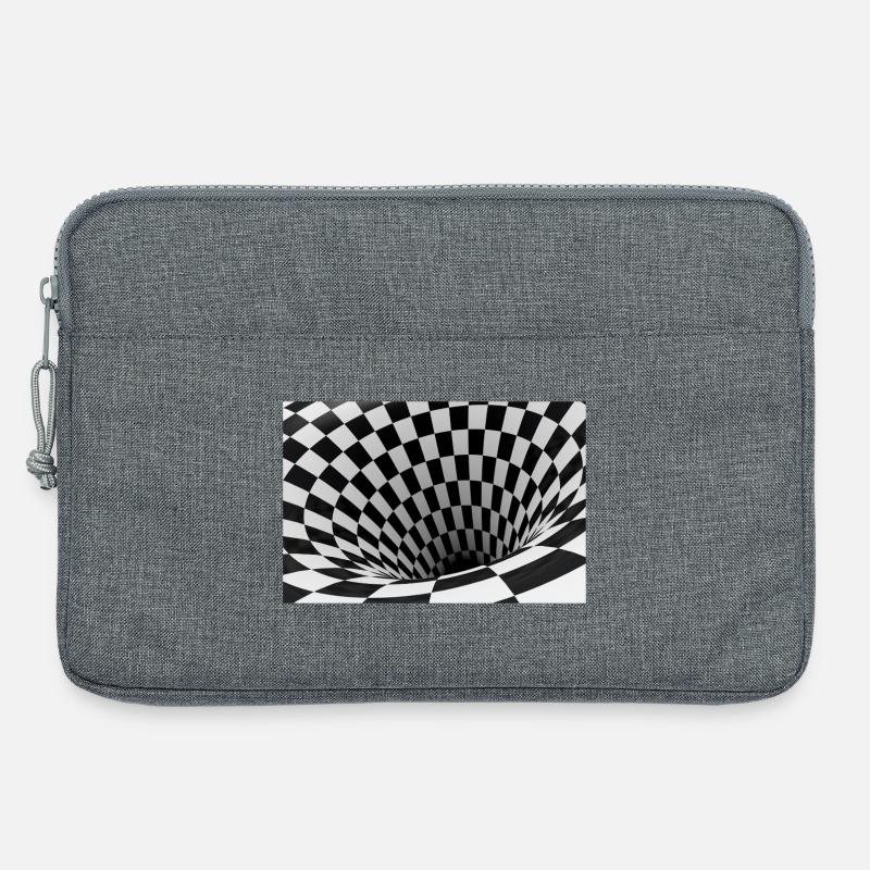 Black and white checkerboard vortex - Laptop bag 13" - heather grey