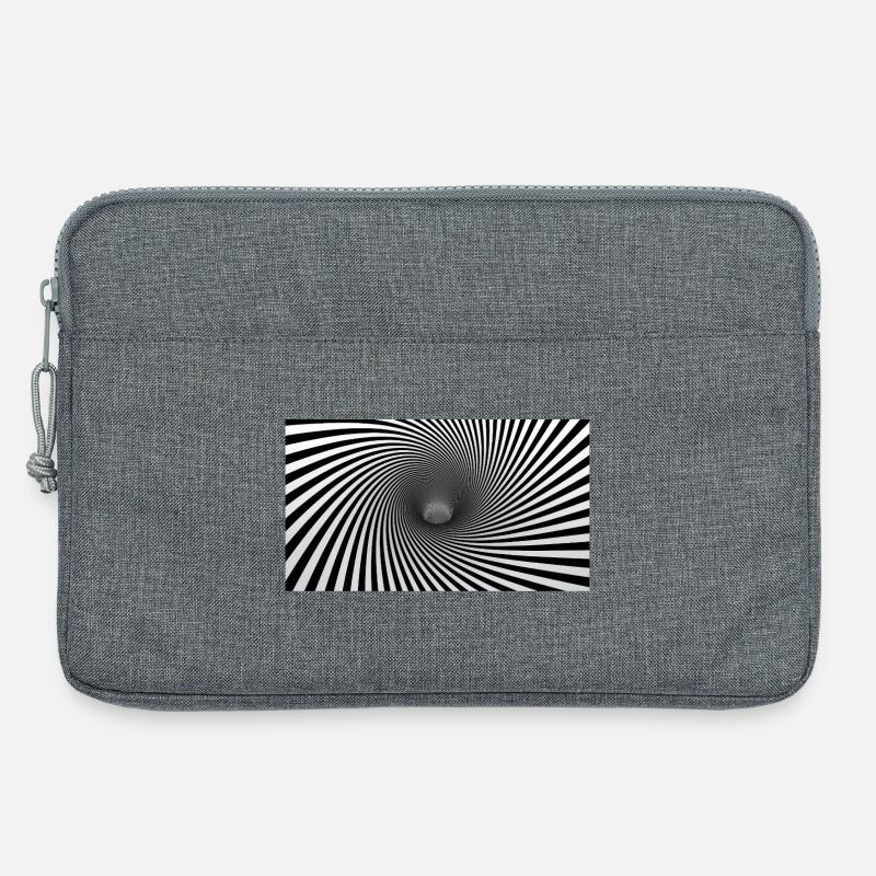 Hypnotische Schwarz-Weiß-Spirale - Laptoptasche 13" - Grau meliert
