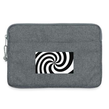 Hypnotische Schwarz-Weiß-Haarfeder - Laptoptasche 13" - Grau meliert - Vorne