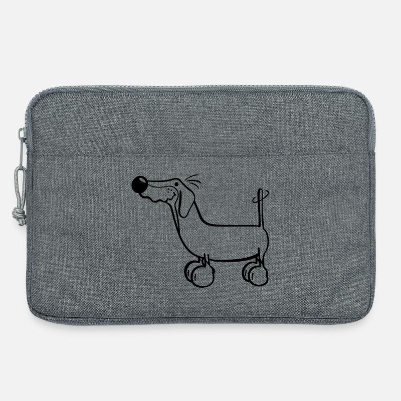 Der Dackel - Laptoptasche 13" - Grau meliert