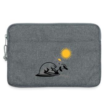Schneekugel mit Sonnenblume und Sonne - Laptoptasche 13" - Grau meliert - Vorne