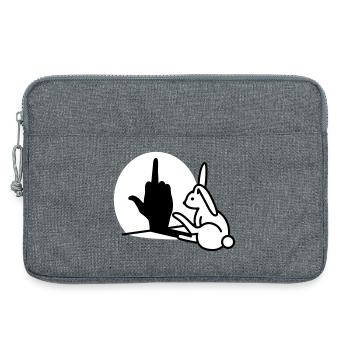 Lapins Ombre Main FUCK OFF Majeur lapin - Sacoche pour ordinateur portable 13 pouces - gris chiné - Devant