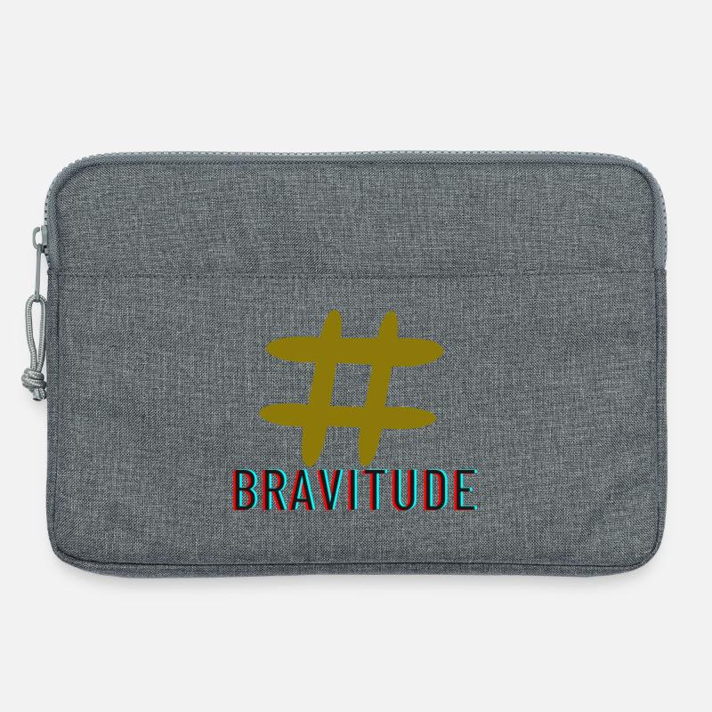 Bravitude hatch tag slogan - Laptop bag 13" - heather grey