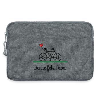 BONNE FÊTE PAPA. PAPA. FÊTE DES PÈRES. PÈRE - Sacoche pour ordinateur portable 13 pouces - gris chiné - Devant
