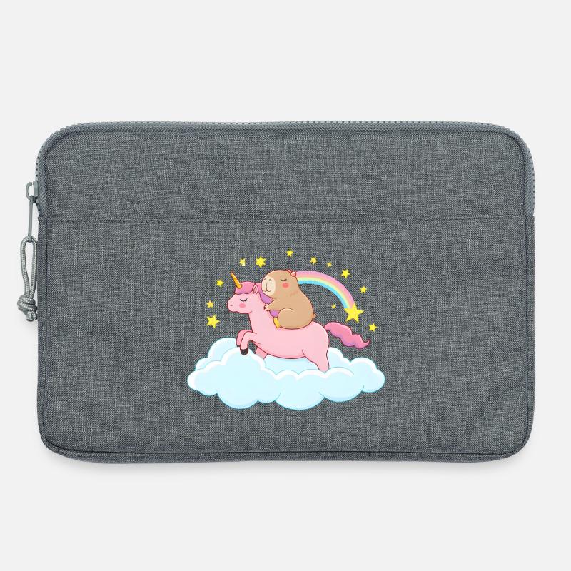 Capybara und Einhorn – eine traumhafte Reise - Laptoptasche 13" - Grau meliert