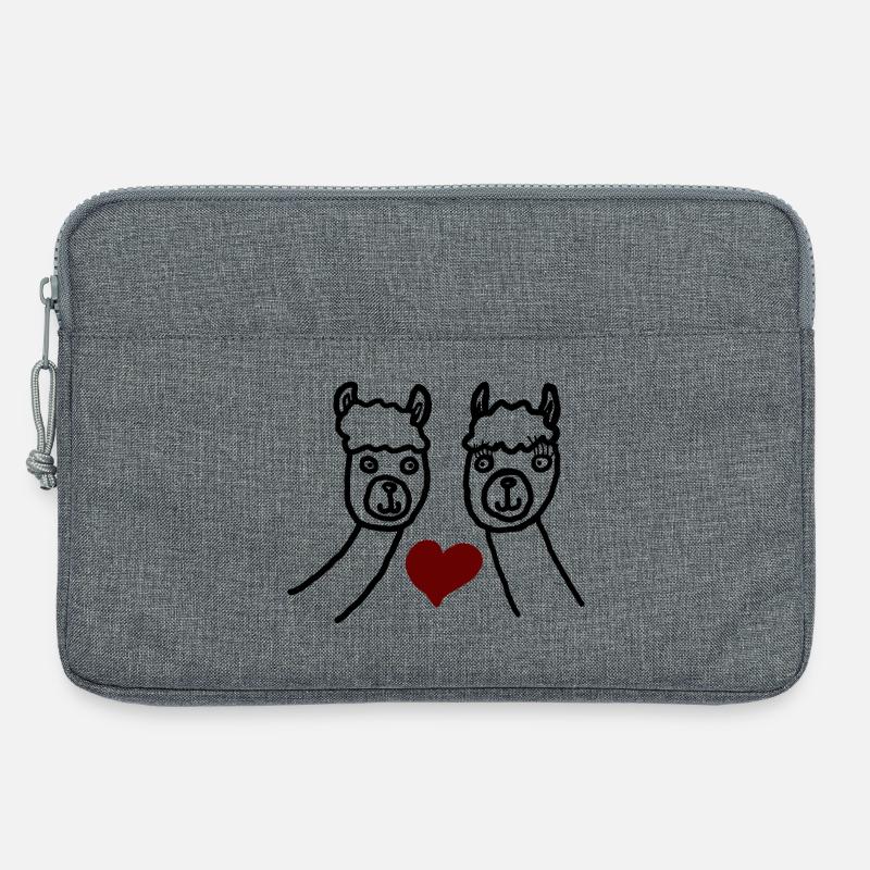 Alpaka Pärchen - Laptoptasche 13" - Grau meliert