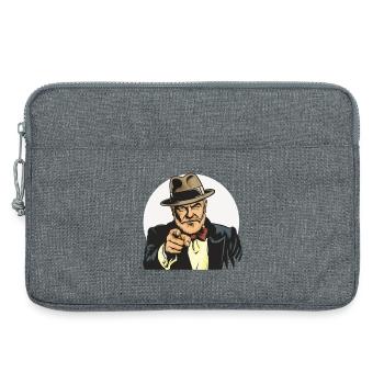 Vintage Gangster Index Finger (I want you!) - Laptop bag 13" - heather grey - Front