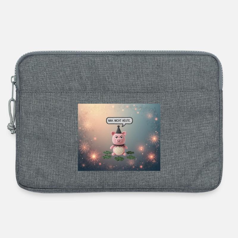 Knuddel-Pig: Nah. Nicht Heute - Laptoptasche 13" - Grau meliert