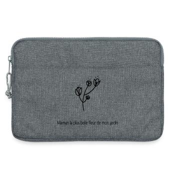 Maman Plus Belle Fleur De Mon Jardin - Sacoche pour ordinateur portable 13 pouces - gris chiné - Devant