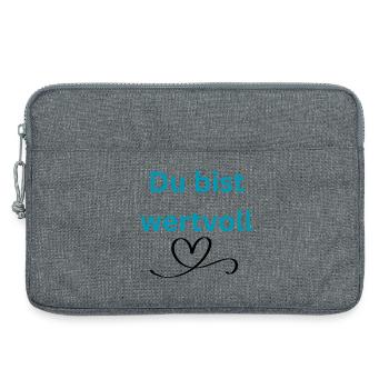 LIEBEVOLL wertvoll - Laptoptasche 13" - Grau meliert - Vorne