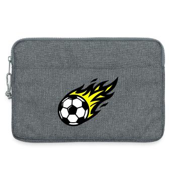 Soccer Flame Ball - Laptop bag 13" - heather grey - Front