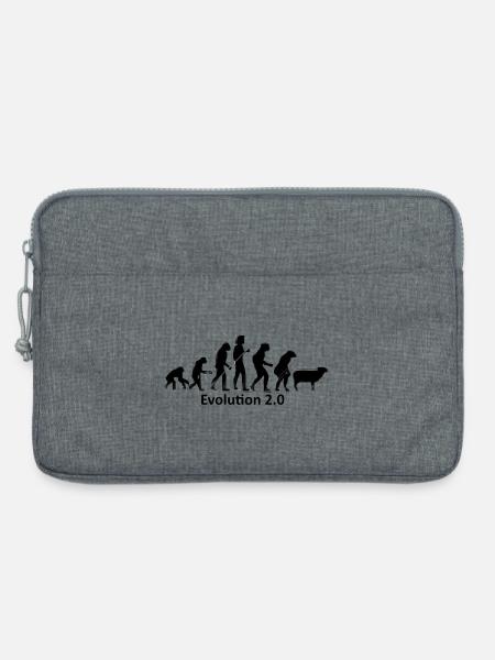 Evolution des Menschen in Silhouette - Laptoptasche 13" - Grau meliert